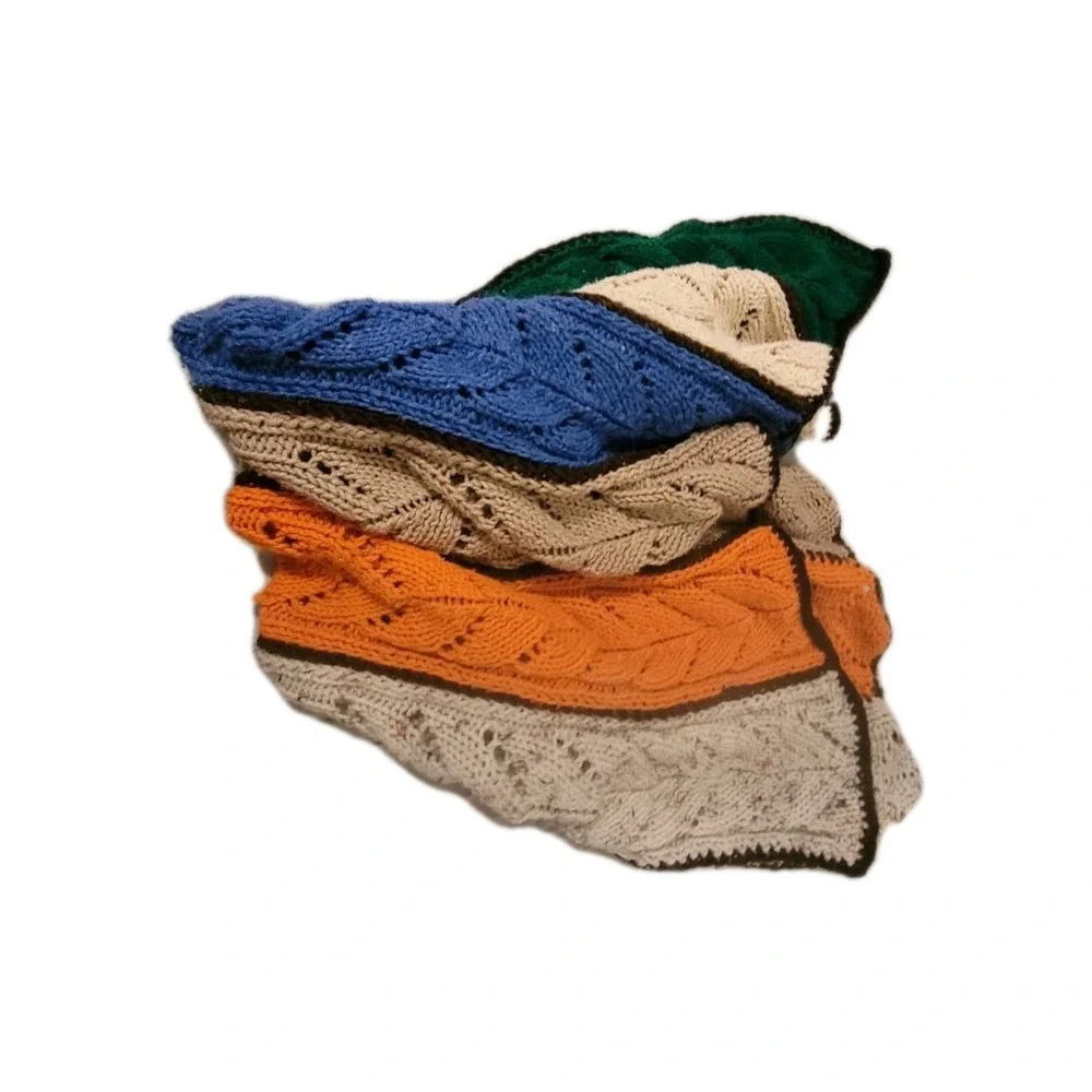 Handmade Crochet‎ Afghan vintage 1970s boho aesthetics Throw Blanket